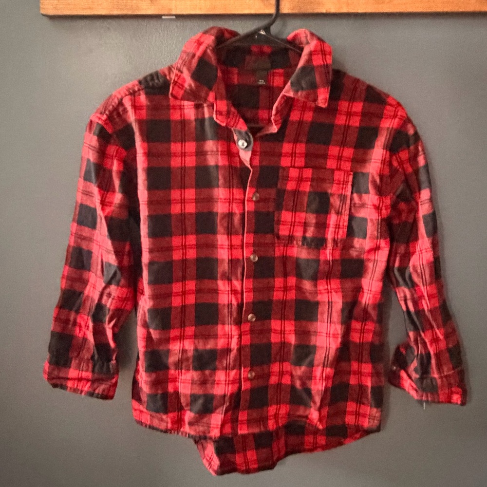 art class Red and Black Plaid Button Down Shirt